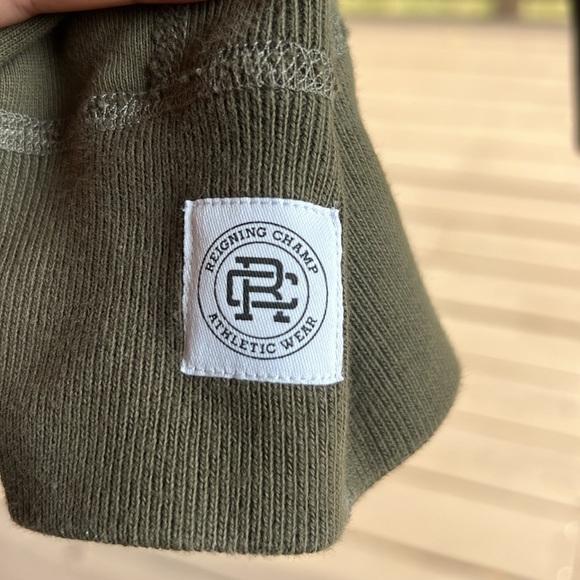Reigning Champ Men’s Long Sleeve Crewneck Sweatshirt – Olive Green, Size Large - Picture 4 of 4